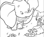 Coloriage Dumbo et Timothée