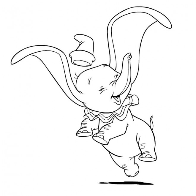 Coloriage et dessins gratuits Dumbo fait un saut à imprimer