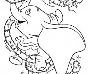 Coloriage Dumbo joue avec Timothée