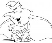 Coloriage Dumbo rit