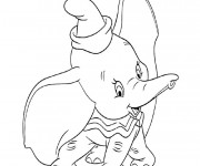 Coloriage et dessins gratuit Dumbo sourit à imprimer