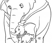 Coloriage Madame Jumbo et Dumbo