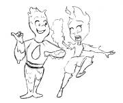 Coloriage et dessins gratuit Wade et Ember de Élémentaire à imprimer
