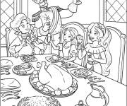 Coloriage et dessins gratuit Diner de la famille royale d'Elena d'Avalor à imprimer