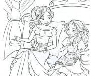Coloriage et dessins gratuit Elena avec sa petite sœur à imprimer