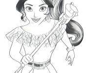 Coloriage et dessins gratuit Elena d'Avalor avec amulette magique à imprimer
