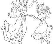 Coloriage Elena d'Avalor avec Isabelle en dansant