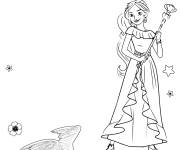 Coloriage Elena d'Avalor avec Lune