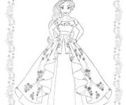 Coloriage Elena d'Avalor avec sa merveilleuse robe