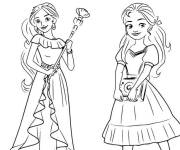 Coloriage Elena d'Avalor avec sa s&oelig;ur