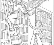Coloriage Elena d'Avalor cherche le livre de sorci&egrave;re