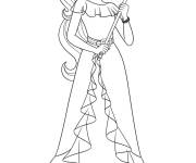Coloriage Elena d'Avalor la princesse avec sa mulette de Disney