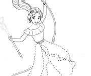 Coloriage La puissance de princesse Elena avec sa mulette