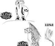 Coloriage Luna et Zuzi, animaux de dessin animé de Disney