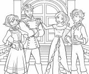 Coloriage Princesse Elena avec sa famille Avalor