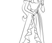 Coloriage Princesse Elena avec sa mulette magique