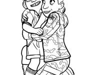 Coloriage Calin d'Olga et Elio