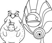 Coloriage Deux amis Alien d'Elio