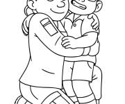 Coloriage Elio avec sa maman