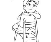 Coloriage Elio curieux sur la chaise