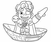 Coloriage Elio dans le vaisseau