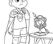 Coloriage Elio en cape de superh&eacute;ros