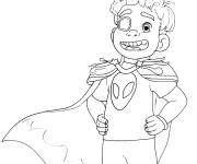 Coloriage Elio en pose h&eacute;ro&iuml;que