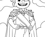 Coloriage Elio en tenu de commandant