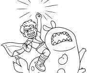 Coloriage Elio et Bob sur le monstre
