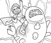 Coloriage Elio et Glordon f&ecirc;tent leur victoire