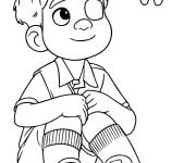 Coloriage Elio et son ami Blob