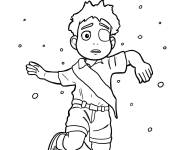 Coloriage Elio flottant parmi les &eacute;toiles