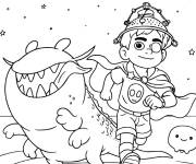 Coloriage Elio marchant avec son ami Glordon