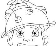 Coloriage Elio portant un casque