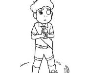 Coloriage Gar&ccedil;on Elio effray&eacute;