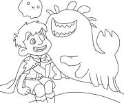 Coloriage Glorgon, Blob et Elio facile