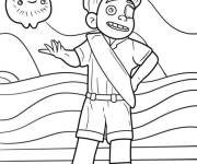 Coloriage L'explorateur Elio avec son ami Blob