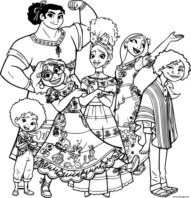 Coloriage et dessins gratuits Encanto famille Madrigal à imprimer