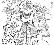 Coloriage Encanto toute la famille Madrigal