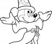 Coloriage et dessins gratuit Fantasia Mickey à imprimer