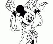 Coloriage et dessins gratuit Fantasia: Mickey content à imprimer