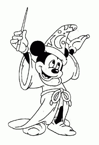 Coloriage et dessins gratuits Fantasia: Mickey content à imprimer