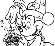 Coloriage Le magicien Mickey Mouse de Fantasia