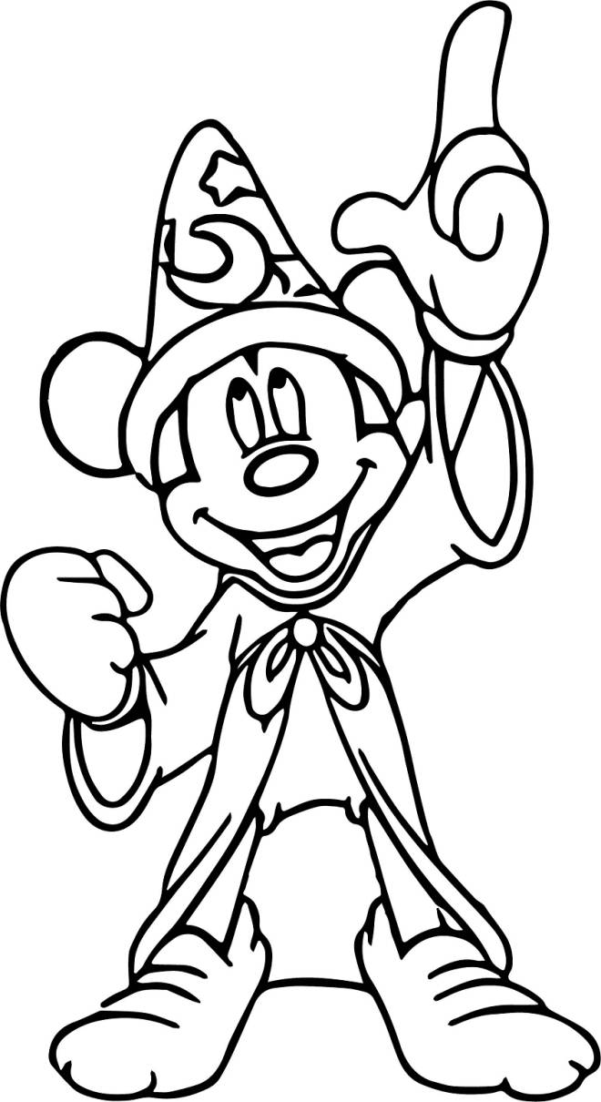 Coloriage et dessins gratuits Le sorcier Mickey Mouse de Fantasia à imprimer