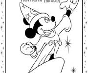 Coloriage Le Sorcier Mickey Mouse héro de Fantasia