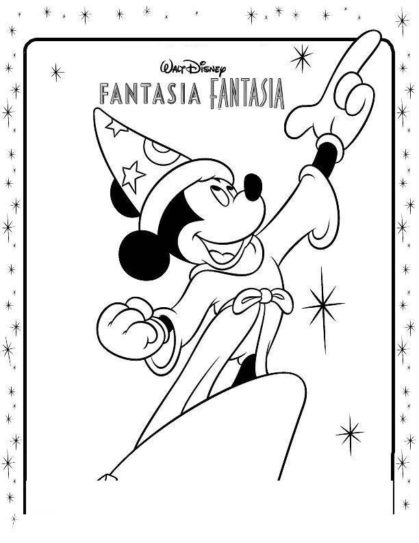 Coloriage et dessins gratuits Le Sorcier Mickey Mouse héro de Fantasia à imprimer