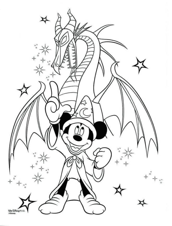 Coloriage et dessins gratuits Mickey Mouse Fantasia de Disney à imprimer