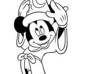 Coloriage et dessins gratuit Sorcier Mickey de Fantasia fier de son chapeau à imprimer