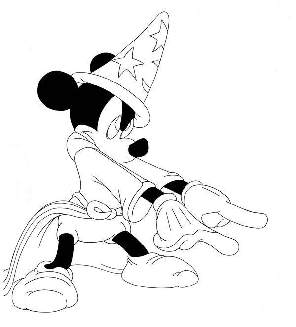 Coloriage et dessins gratuits Sorcier Mickey Mouse du Film Fantasia Disney à imprimer