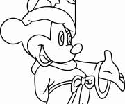 Coloriage et dessins gratuit Sorcier Mickey Mouse facile à imprimer